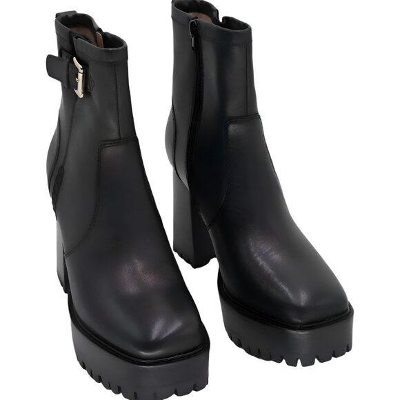 Steve Madden Sumitt Platform Bootie Black Chunky Sole 8M